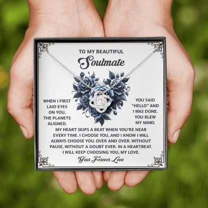 To My Soulmate Jewelry Gift - Love Knot Forever Necklace - Skips A Beat