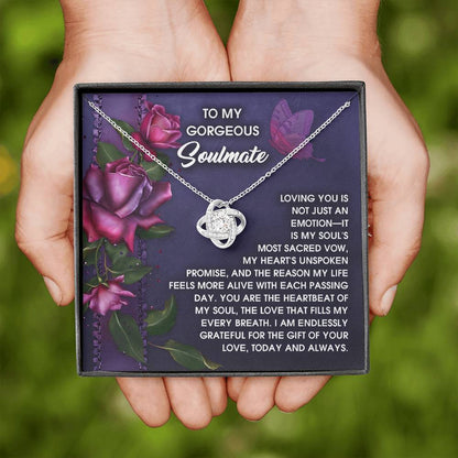 To My Soulmate Jewelry Gift - Love Knot Forever Necklace - Unspoken Promise