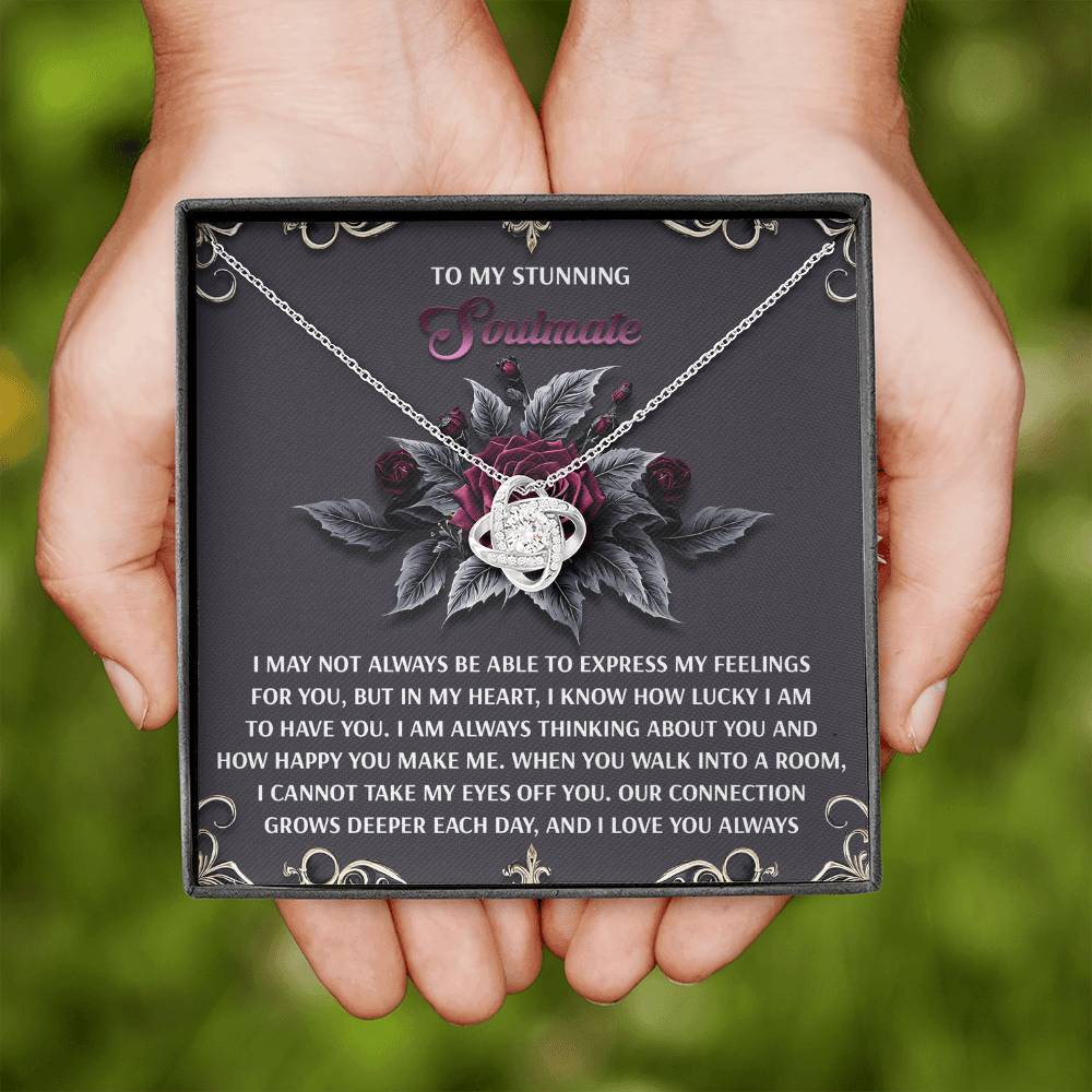 To My Soulmate Jewelry Gift - Love Knot Forever Necklace - I Cannot Keep My Eyes Off You