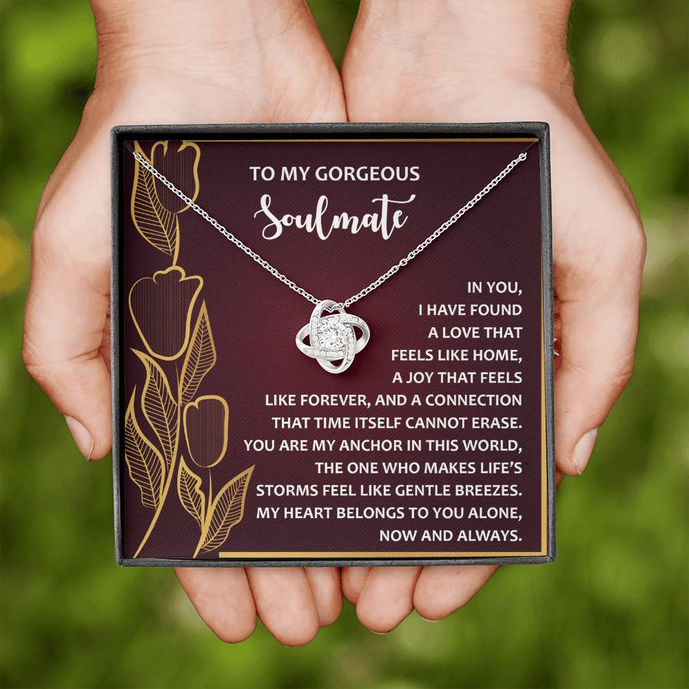 To My Soulmate Jewelry Gift - Love Knot Forever Necklace - Gentle Breezes