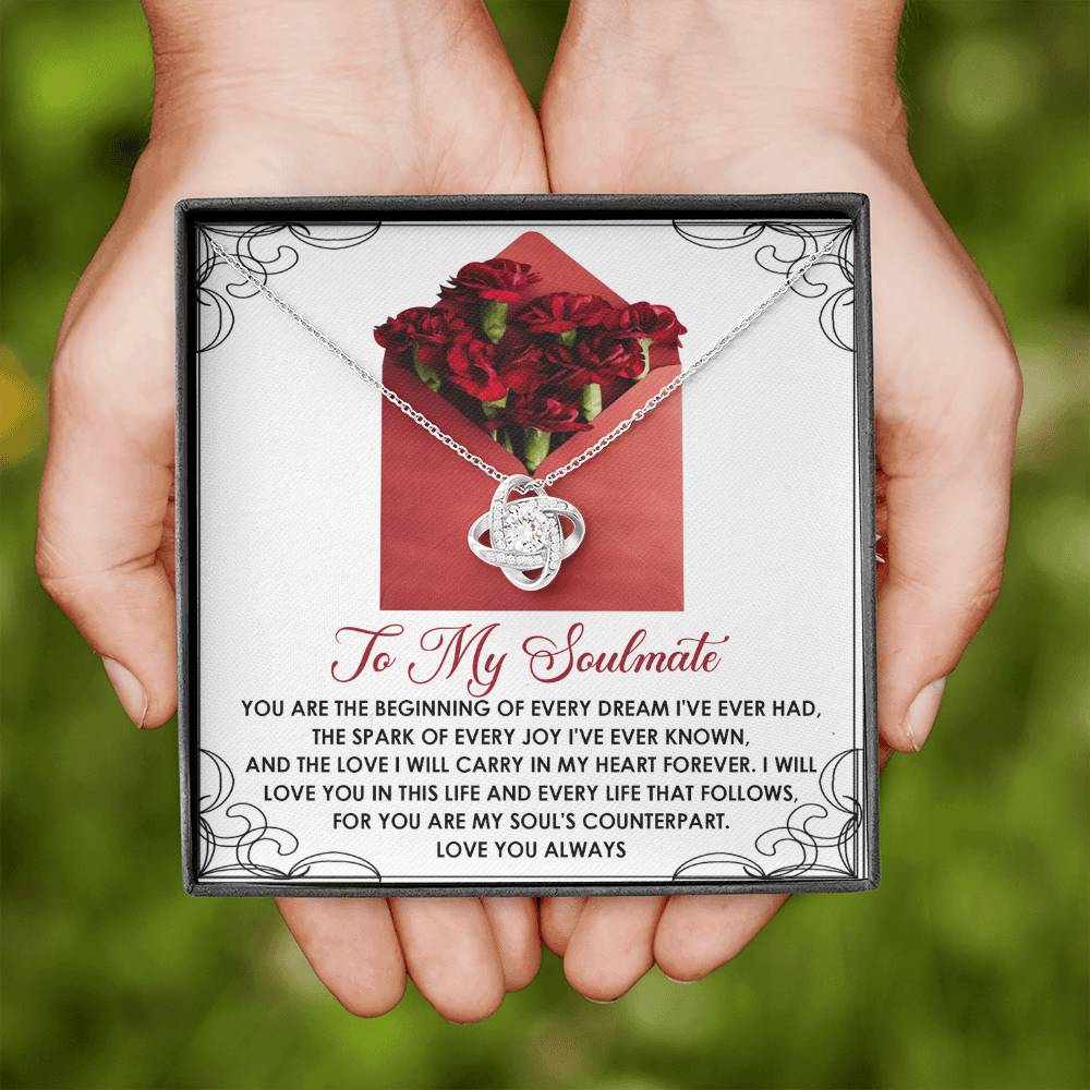 To My Soulmate Jewelry Gift - Love Knot Forever Necklace - My Heart Forever