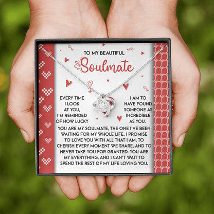 To My Soulmate Jewelry Gift - Love Knot Forever Necklace - My Whole Life