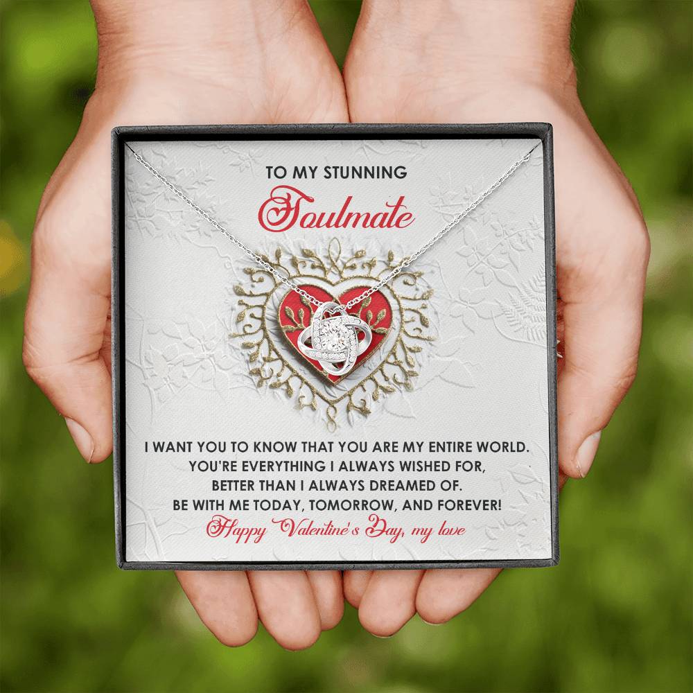 To My Soulmate Jewelry Gift - Love Knot Forever Necklace - Be With Me