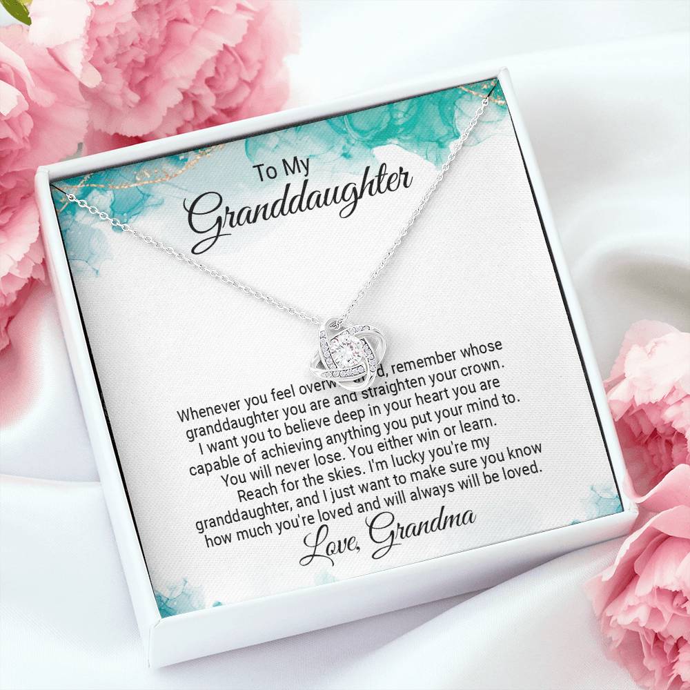 To My Granddaughter Jewelry Gift - Love Knot Forever Necklace - Straighten Your Crown