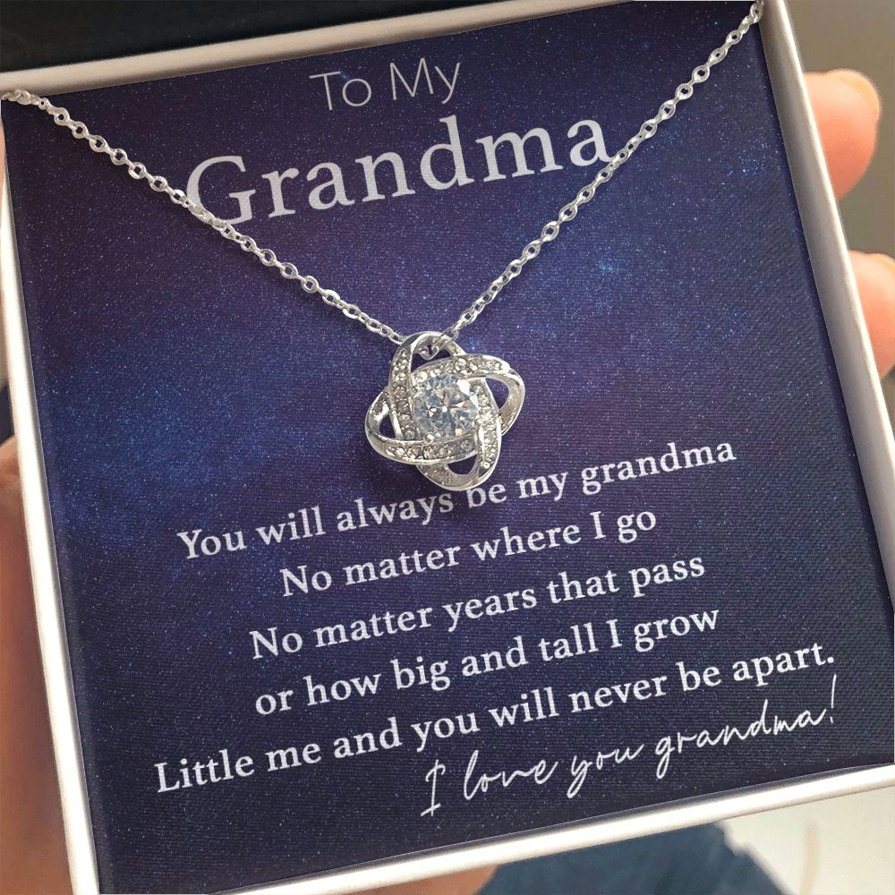 To My Grandma-Never Be Apart Love Knot  Necklace