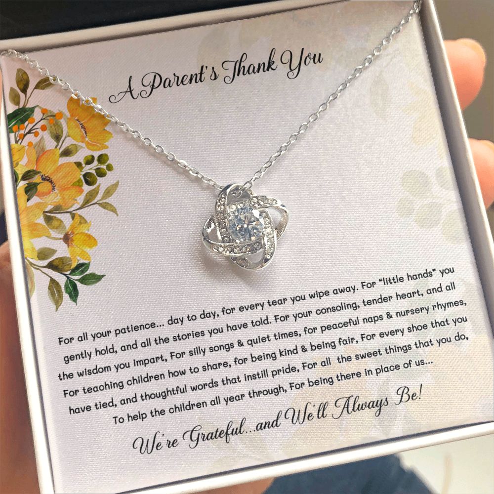 Teacher Appreciation Gifts - Necklace - A Parents Thank You