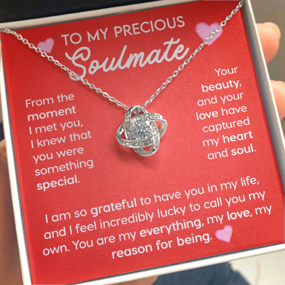 To My Precious Soulmate Love Knot  Necklace