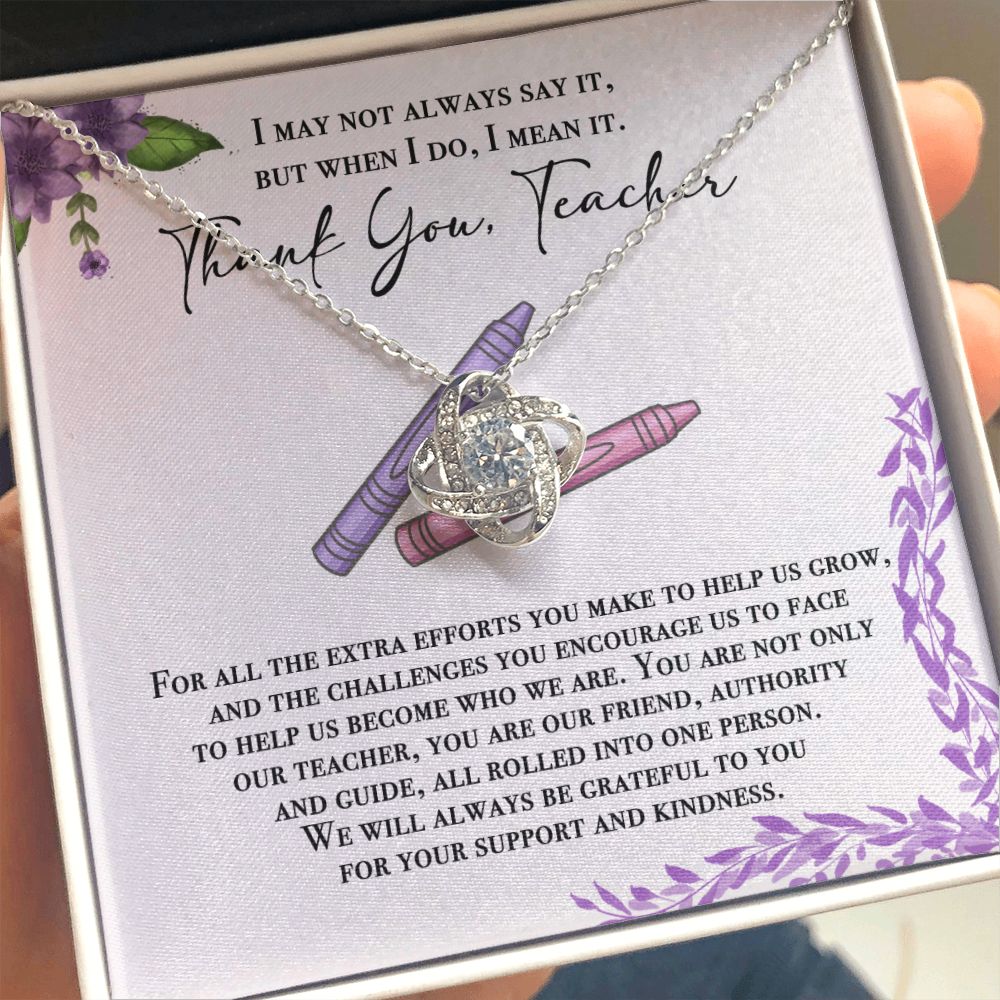 Teacher Gifts - Necklace - Thank You Teacher