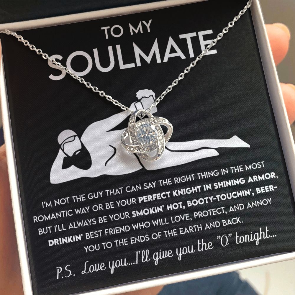 To My Soulmate - Not Perfect Knight - Love Knot Necklace