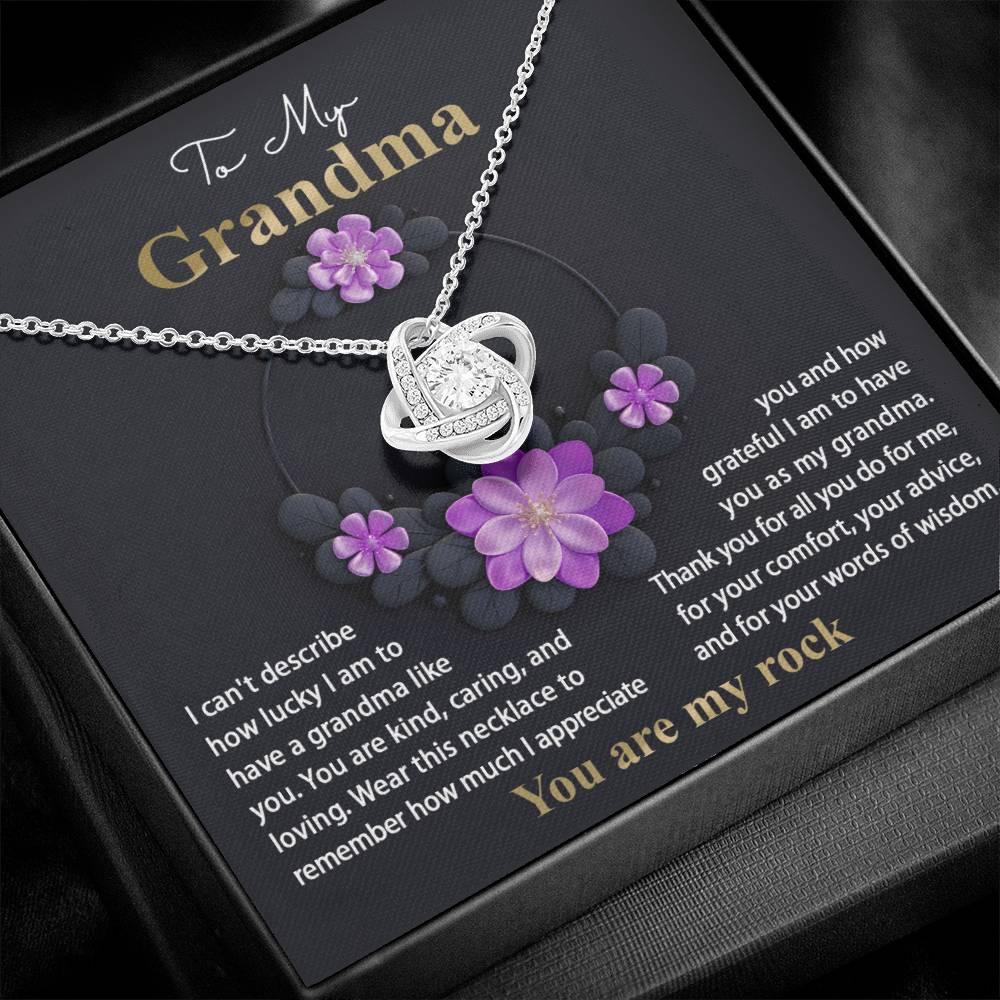 Grandma Gift - Love Knot Necklace - Words Of Wisdom