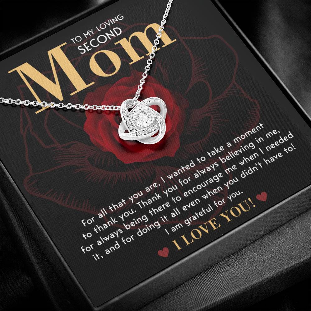 Second Mom Elegant Love Knot Necklace- I'm Grateful For You