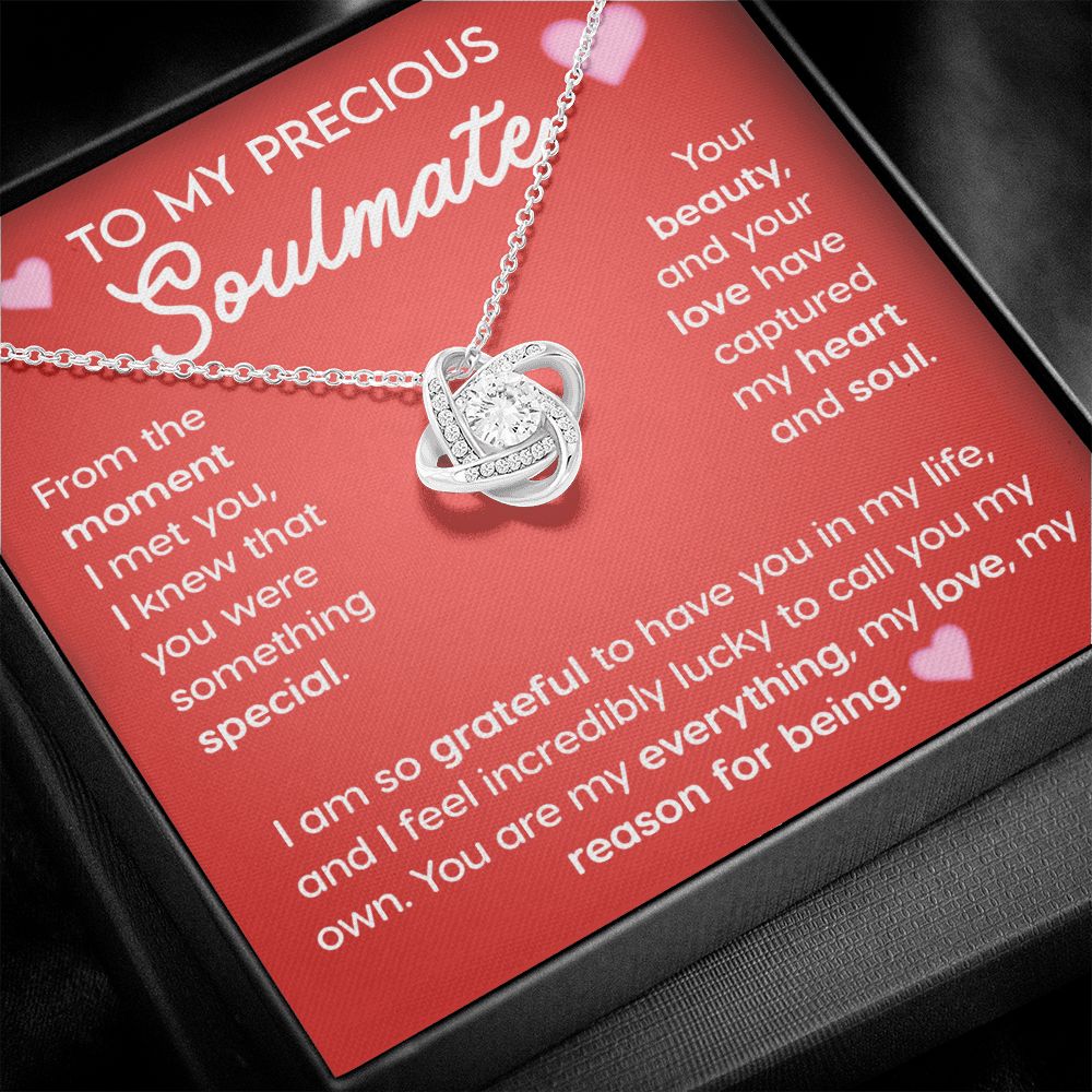 To My Precious Soulmate Love Knot  Necklace