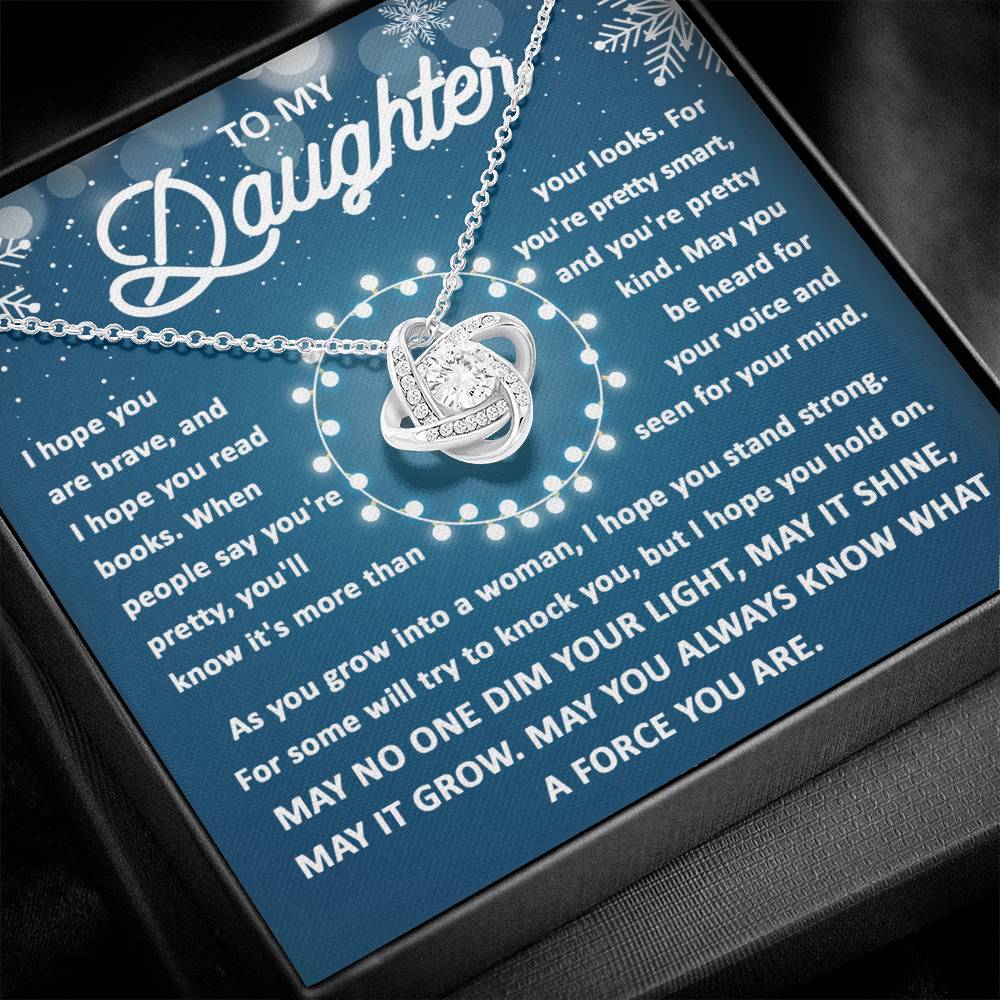 Daughter Jewelry Gift - Love Knot Necklace - May You Always Know