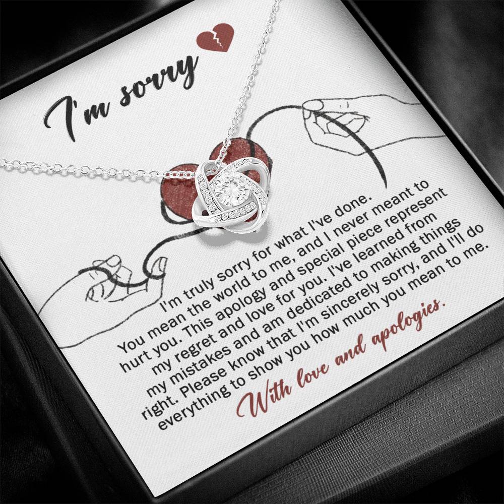 I'm Sorry Gift For Her - Love Knot Necklace - Mean The World To Me