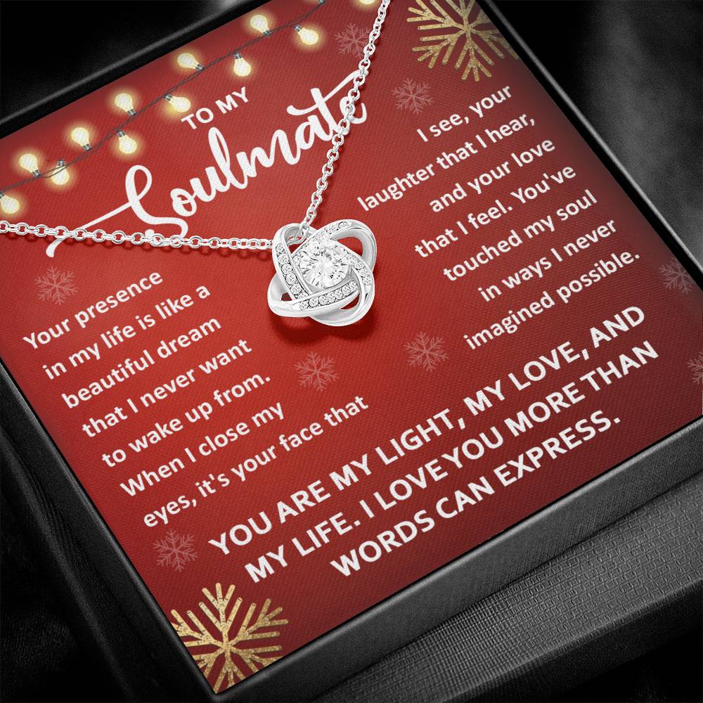 To My Soulmate For Christmas - Knot of Love Necklace - My Life Is A Beautiful Dream