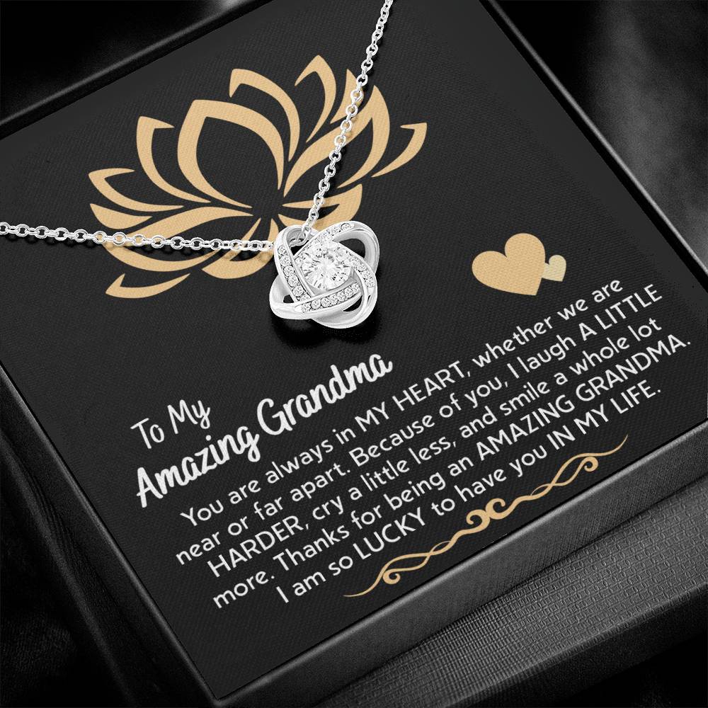 Grandma Gift - Love Knot Necklace - Always In My Heart