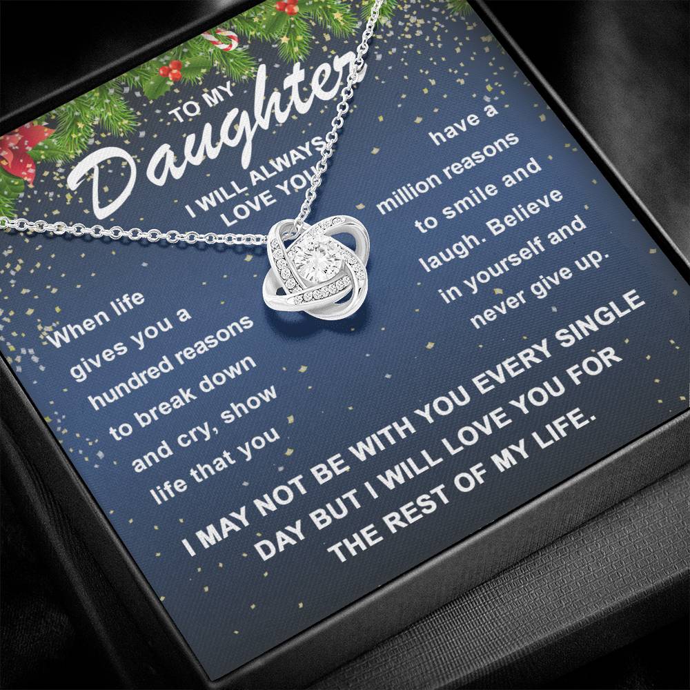 Daughter Jewelry Gift - Love Knot Necklace - Smile and Laugh