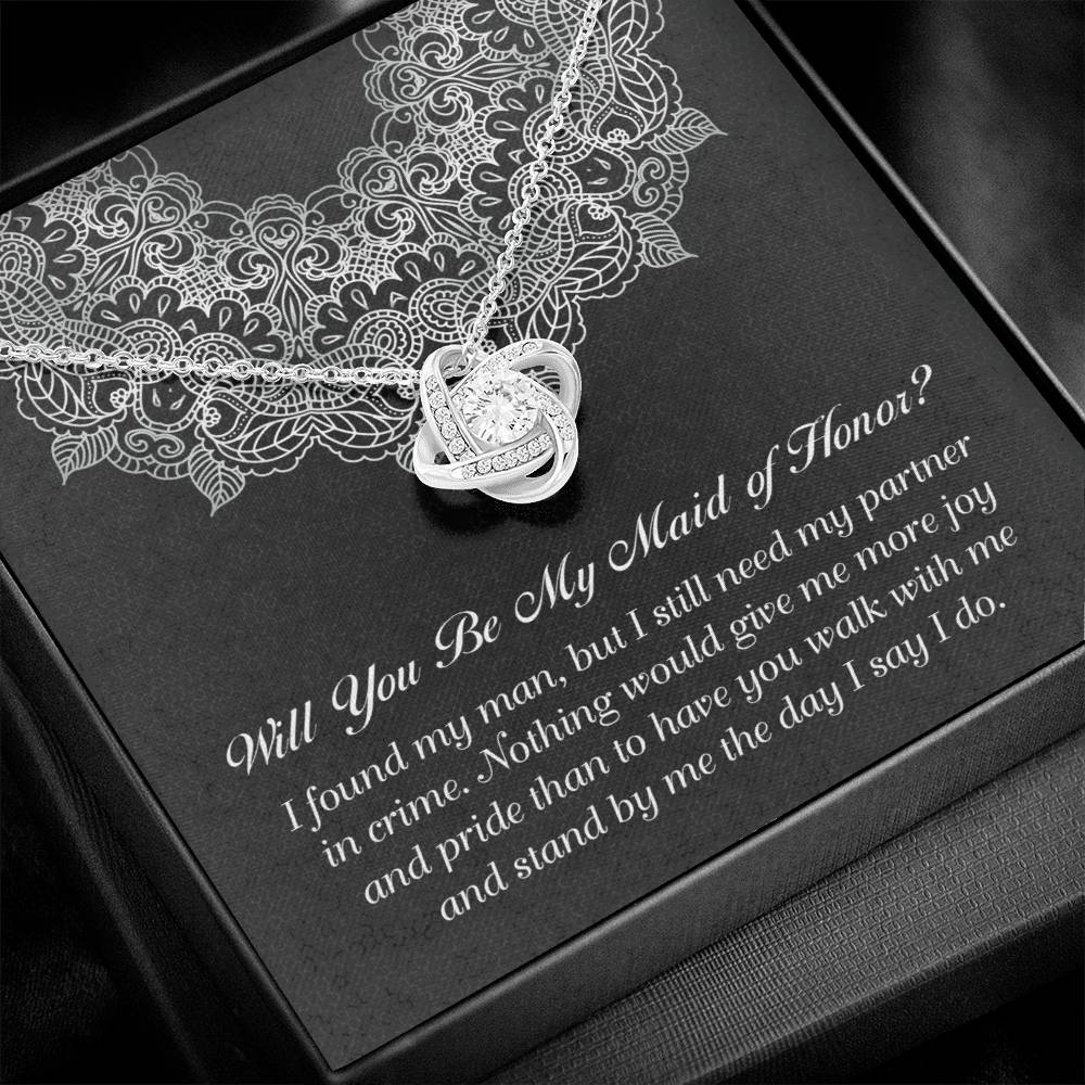 Maid of Honor Gift - Love Knot Necklace - Partner in Crime