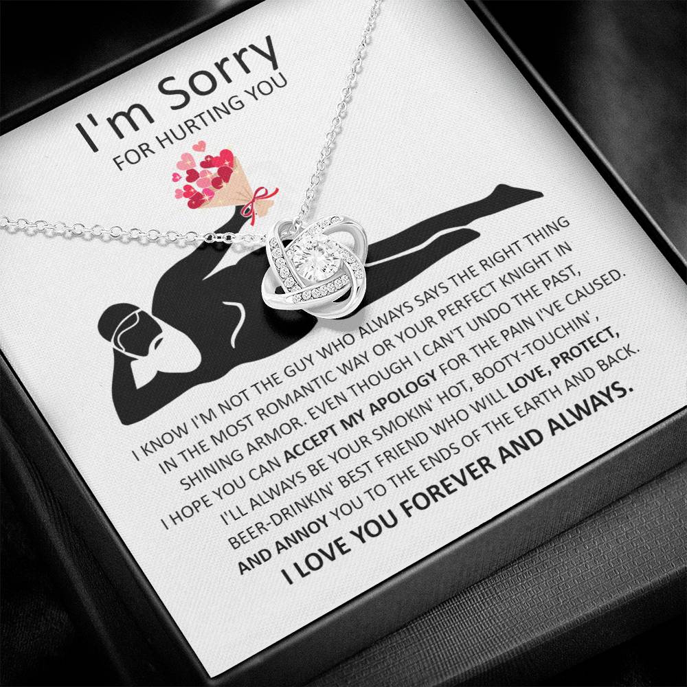 I'm Sorry Gift For Her - Love Knot Necklace - I'm Not The Most Romantic