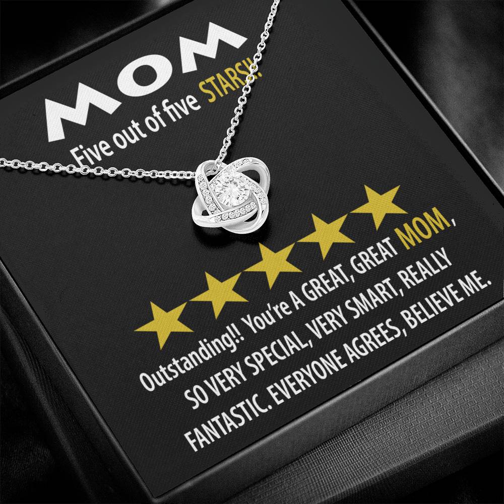 Gift For My Mom - Love Knot Necklace - Five Stars