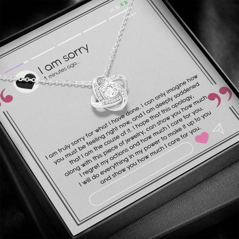 I'm Sorry Gift For Her - Love Knot Necklace - Care For You