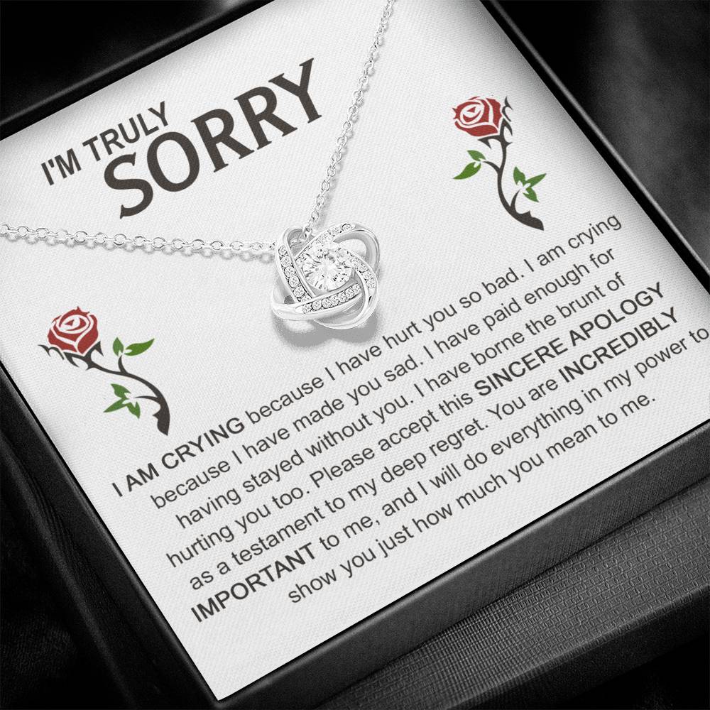 I'm Sorry Gift For Her - Love Knot Necklace - Made You Sad