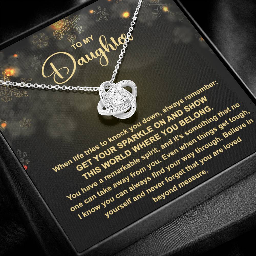 Daughter Christmas Gift - Love Knot Necklace -  Get Your Sparkle