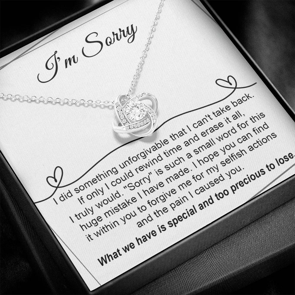 I'm Sorry Gift For Her - Love Knot Necklace - Breaking My Heart