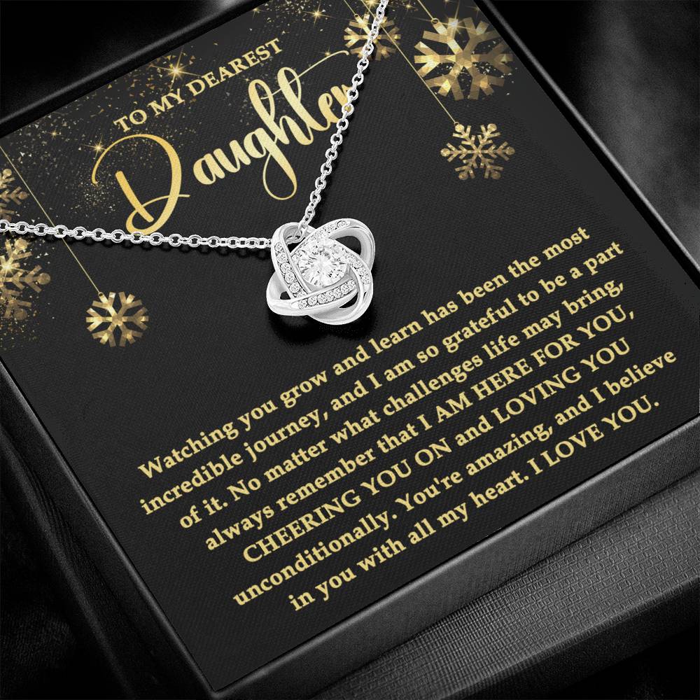 Daughter Christmas Gift - Love Knot Necklace -  Here For You