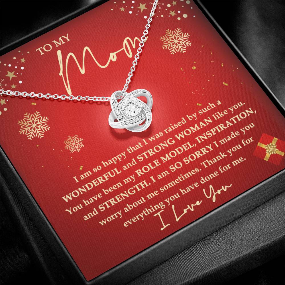 Mom Christmas Gift - Love Knot Necklace - Strong Woman