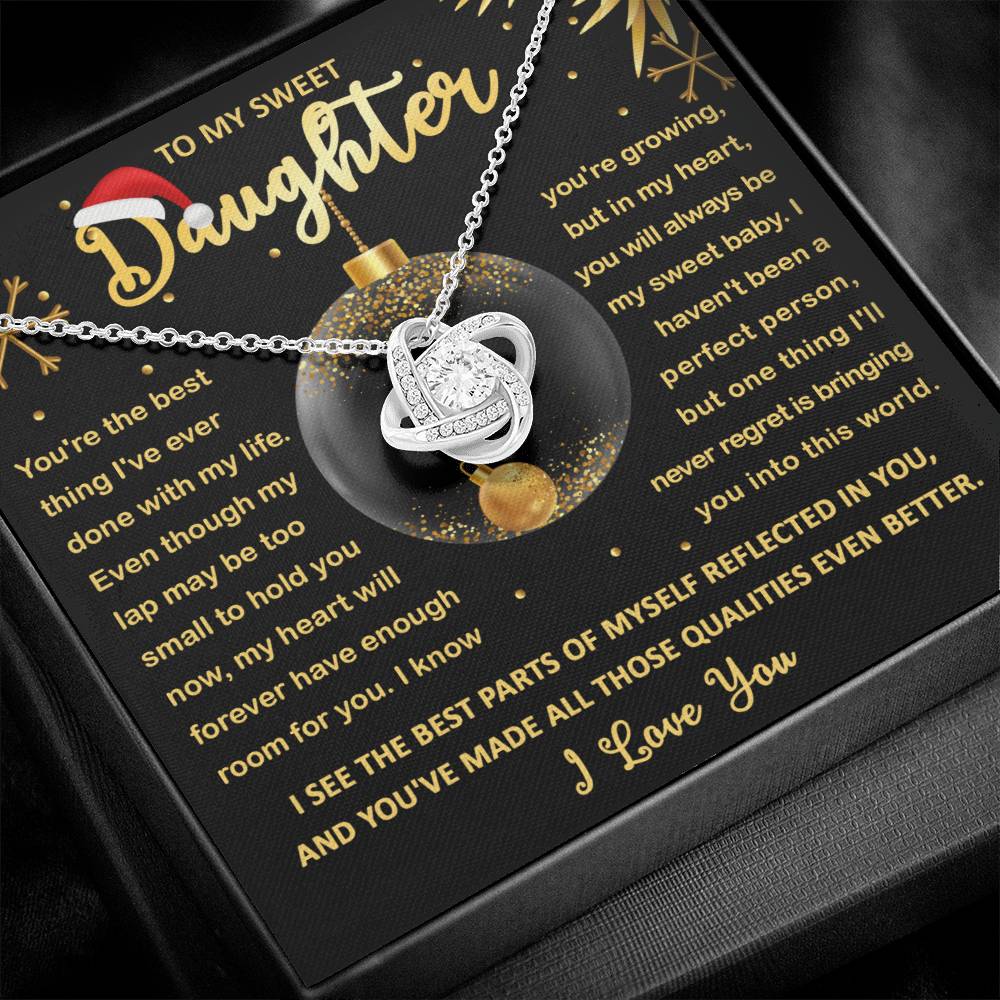 Daughter Christmas Gift - Love Knot Necklace - My Heart Will Always Have Room For You