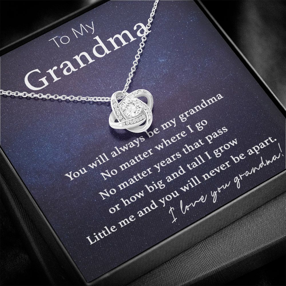 To My Grandma-Never Be Apart Love Knot  Necklace