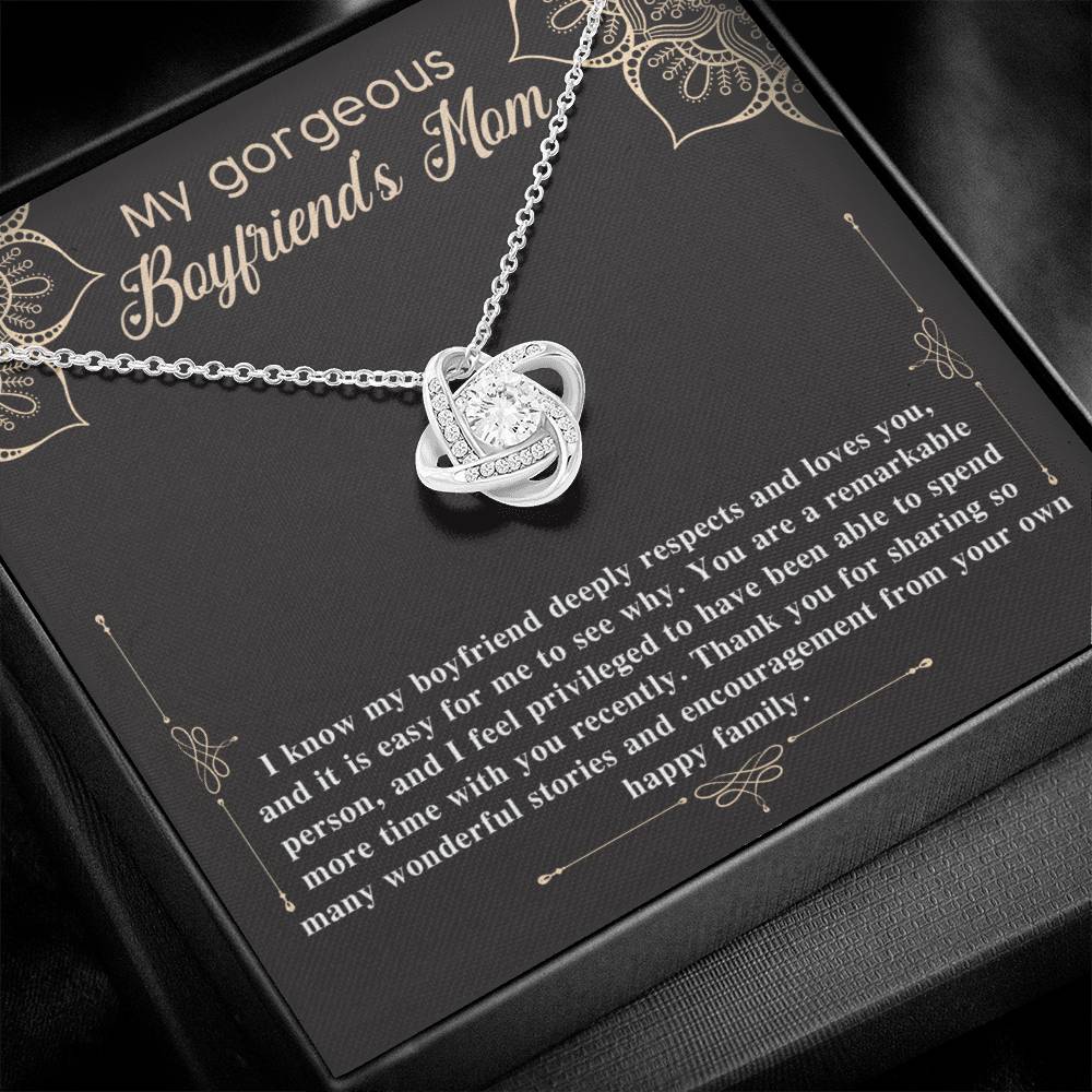 Boyfriends Mom Gift - Love Knot Necklace - Happy Family