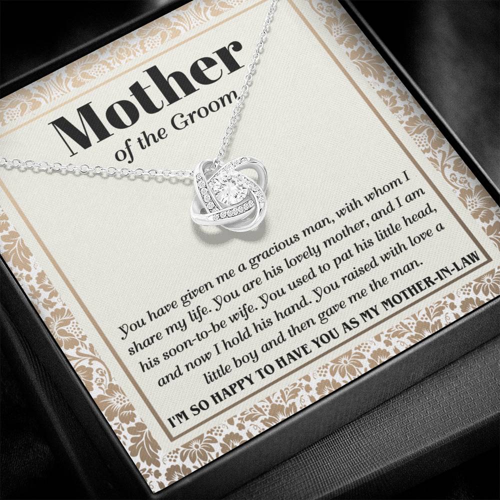 Mother In Law - Mother Of The Groom - Love Knot Necklace Gift - Happy To Have You