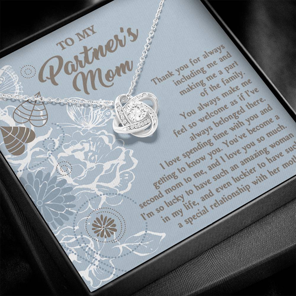 Partners Mom Gift - Part Of Family - Love Knot  Necklace