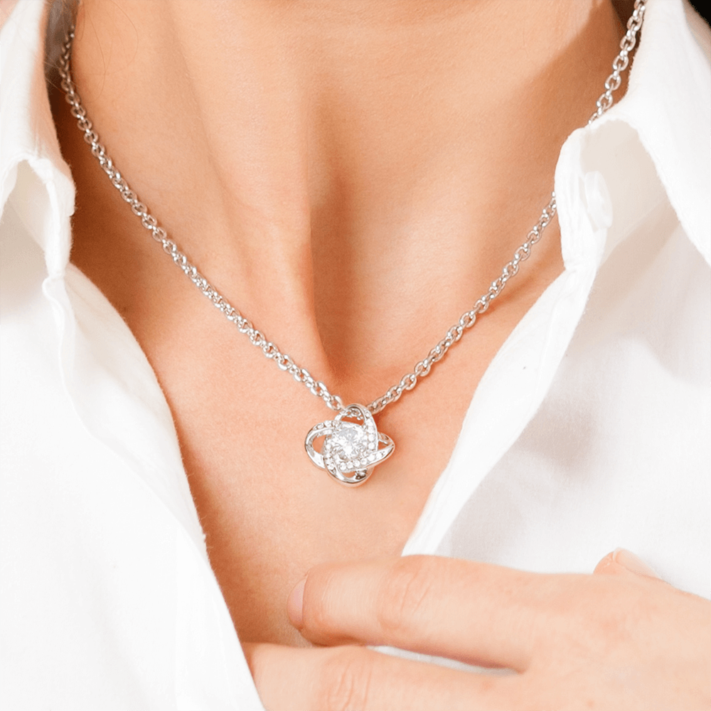 Daughter Jewelry Gift - Knot Of Love Necklace - Our Hearts Are Forever Connected