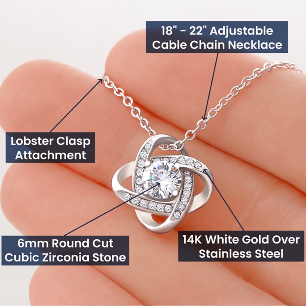 To My Granddaughter Jewelry Gift - Love From Deep Inside - Love Knot Necklace