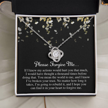 Apology Jewelry Gift - Love Knot Necklace - Broken Your Trust