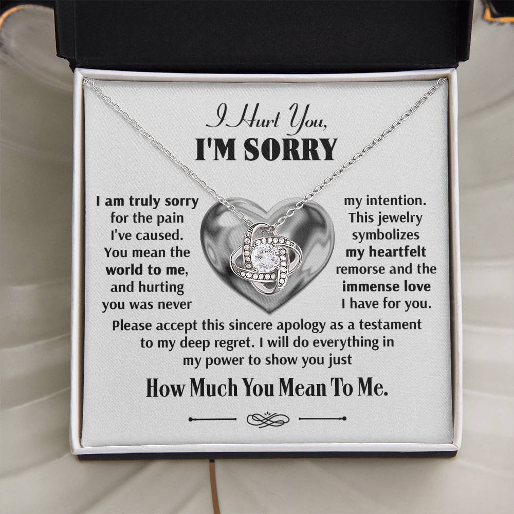 Apology Jewelry Gift - Love Knot Necklace - Sincere Apology