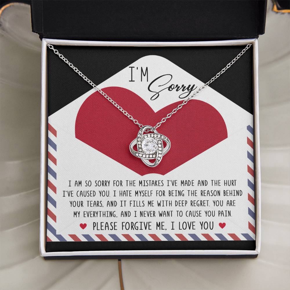 Apology Jewelry Gift - Love Knot Necklace - Behind Your Tears