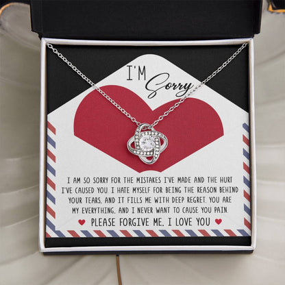 Apology Jewelry Gift - Love Knot Necklace - Behind Your Tears