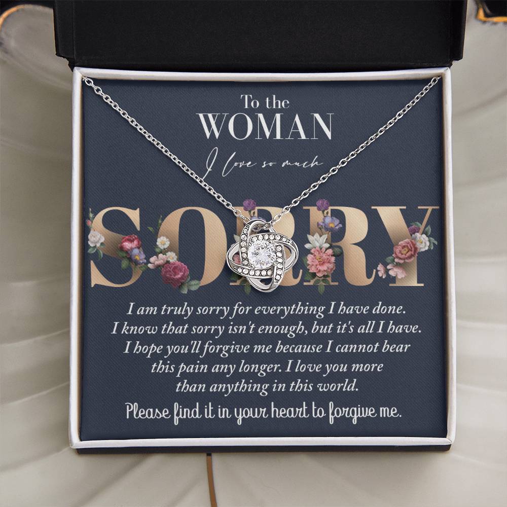 Apology Jewelry Gift - Love Knot Necklace - Bear This Pain