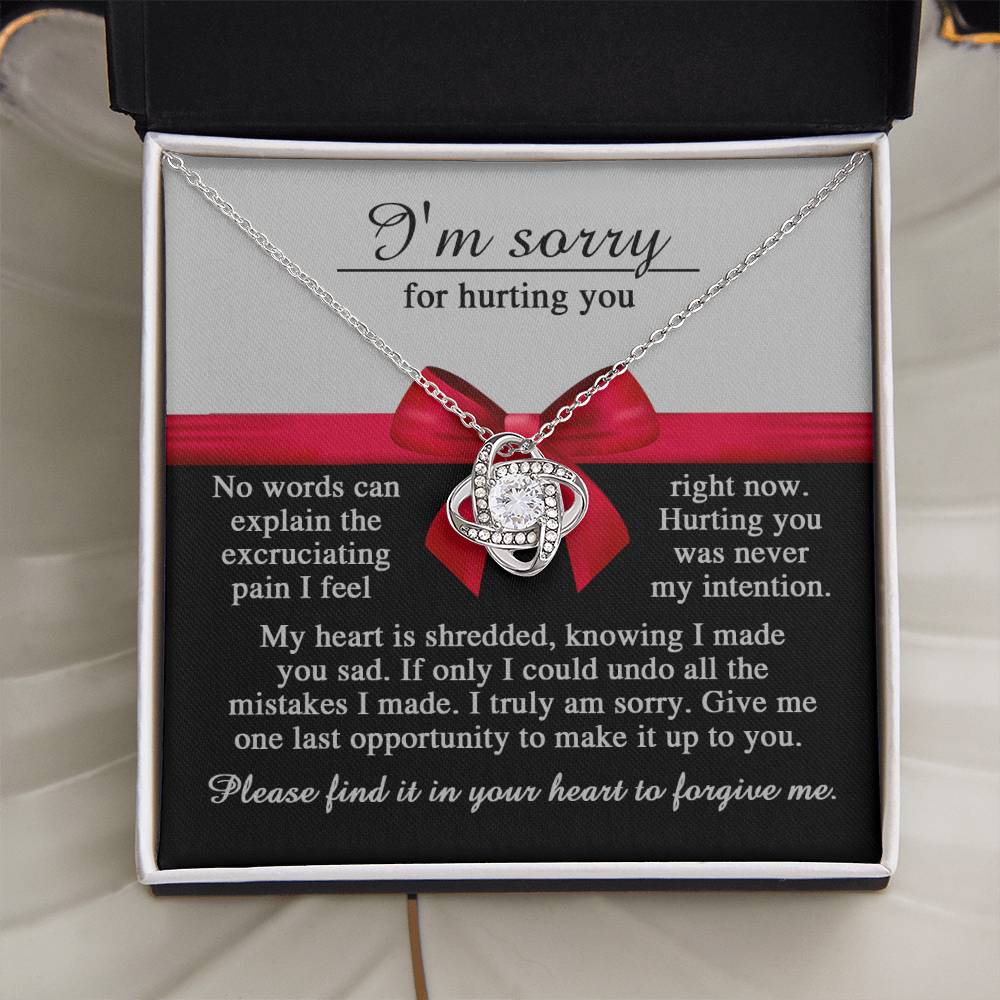 Apology Jewelry Gift - Love Knot Necklace - Made You Sad