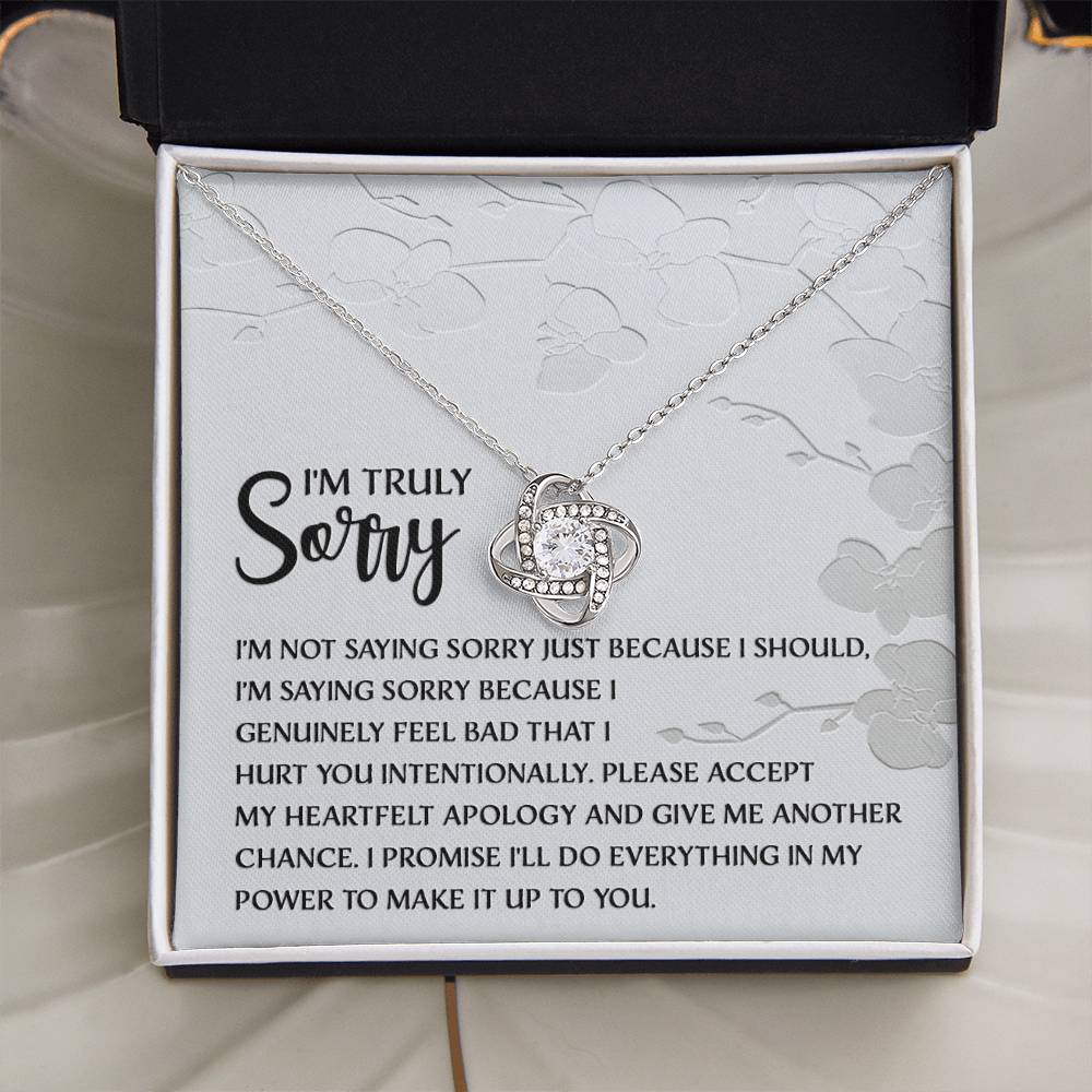 Apology Jewelry Gift - Love Knot Necklace - Feel Bad