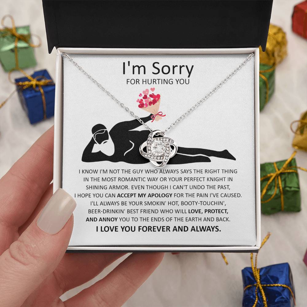 I'm Sorry Gift For Her - Love Knot Necklace - I'm Not The Most Romantic