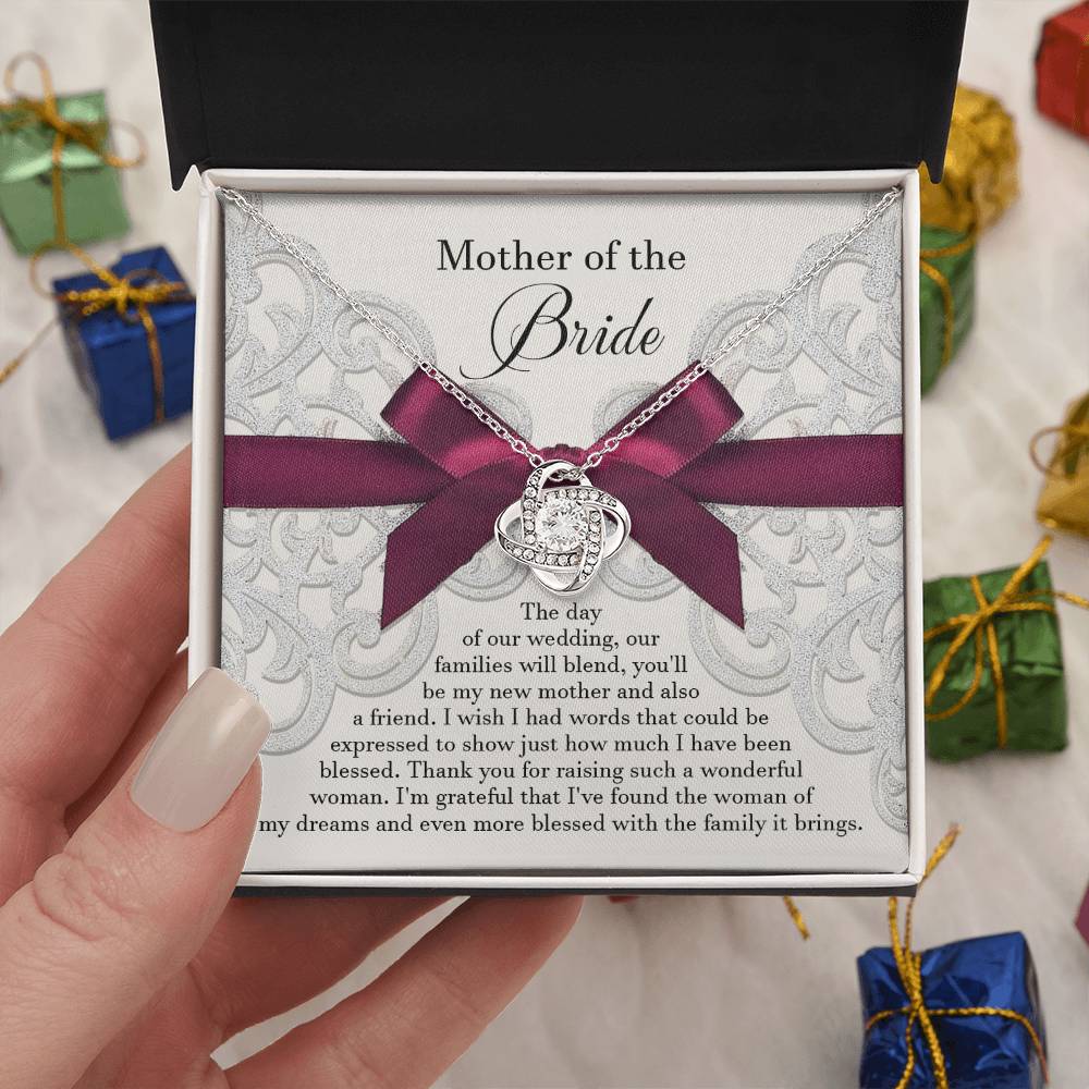 Mother of the Bride - Love Knot Necklace Gift - My New Mother