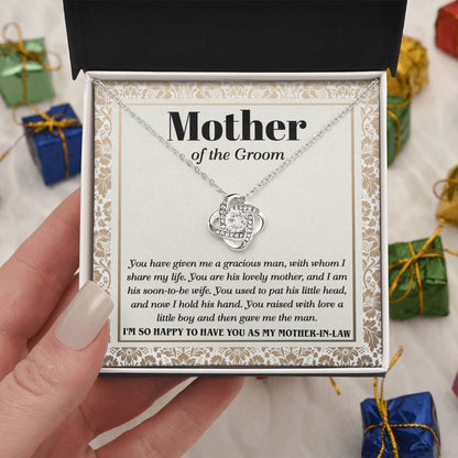 Mother In Law - Mother Of The Groom - Love Knot Necklace Gift - Happy To Have You