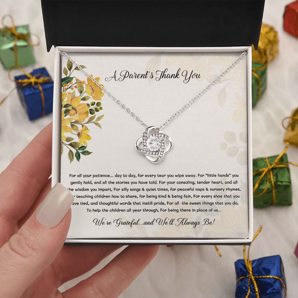 Teacher Appreciation Gifts - Necklace - A Parents Thank You