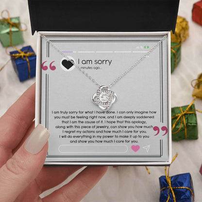 I'm Sorry Gift For Her - Love Knot Necklace - Care For You