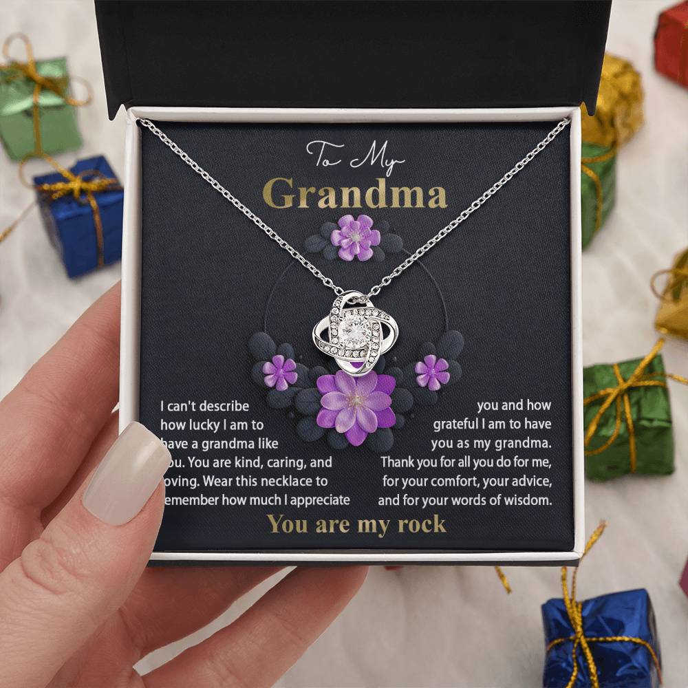 Grandma Gift - Love Knot Necklace - Words Of Wisdom